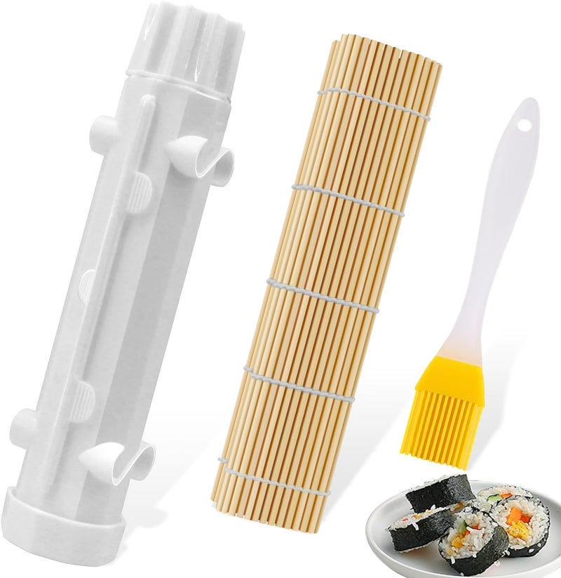EQUNROY Sushi Making Kit,Sushi Roller,Sushi Maker,Sushi Kit,Perfect for Crafting Sushi Roller with Rice,Vegetables,and Meat,Ideal Diy Sushi Tool Set for Beginners and Enthusiasts(White) - Image 1